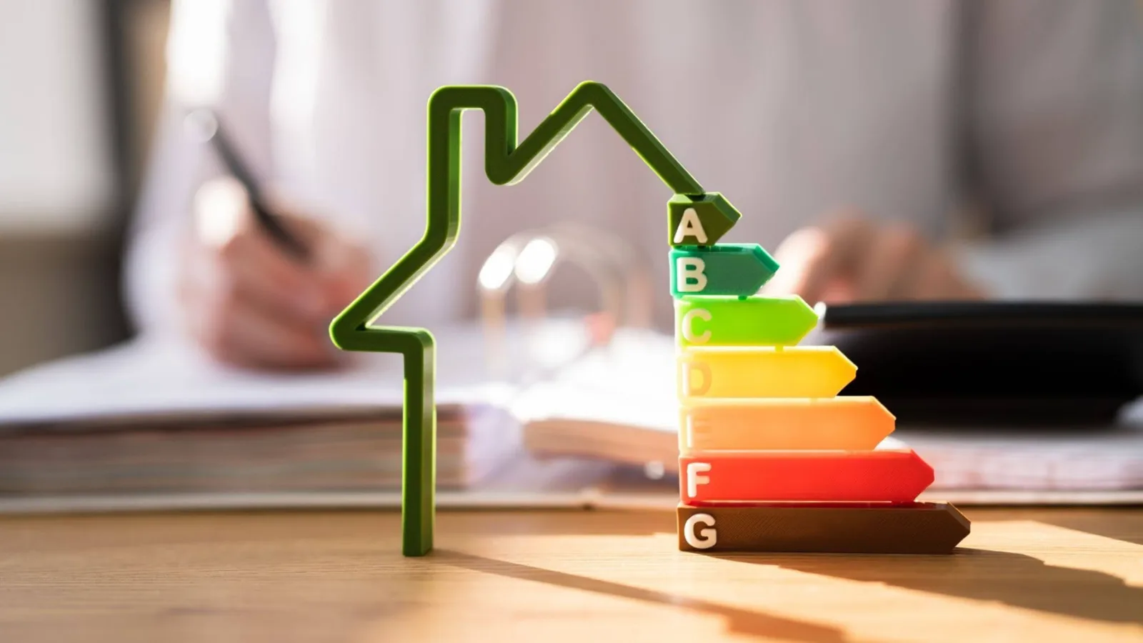 Home energy-efficiency scale representing whole house fan electricity use